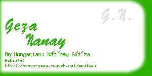 geza nanay business card